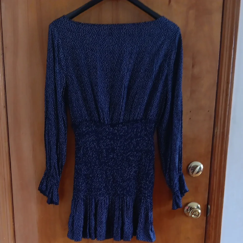 Urban Outfitters Dark Blue Polka Dot Blouse